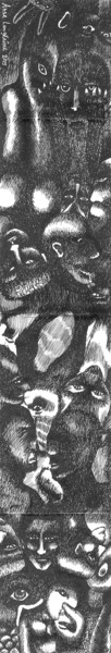 Рисунок под названием "bandeau vue 180 °" - Anne Langérôme, Подлинное произведение искусства, Чернила