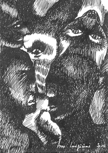 Drawing titled "bandeau détail 7" by Anne Langérôme, Original Artwork