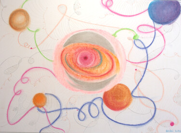 Dessin intitulée "Création et partage…" par Anne Laure Klein, Œuvre d'art originale, Pastel