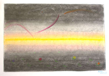 Desenho intitulada "Sourire du Cosmos" por Anne Laure Klein, Obras de arte originais, Pastel