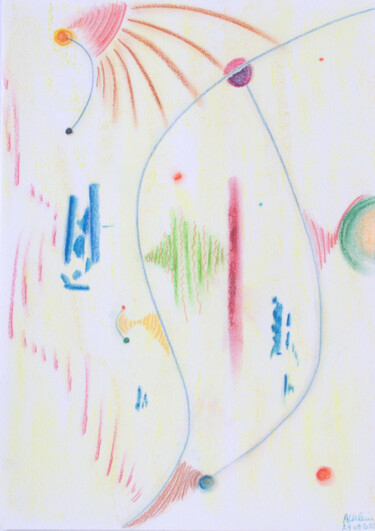 Disegno intitolato "Événements infinis" da Anne Laure Klein, Opera d'arte originale, Pastello