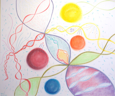 Dibujo titulada "L'infiniment petit,…" por Anne Laure Klein, Obra de arte original, Pastel