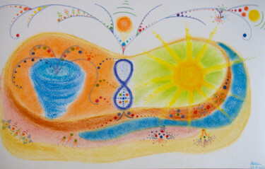 Desenho intitulada "L’espace du rêve" por Anne Laure Klein, Obras de arte originais, Pastel