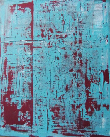 Peinture intitulée "patchwork bleu" par Anne Lerbs, Œuvre d'art originale, Acrylique