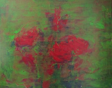 Painting titled "fleurs" by Anne Lerbs, Original Artwork, Acrylic