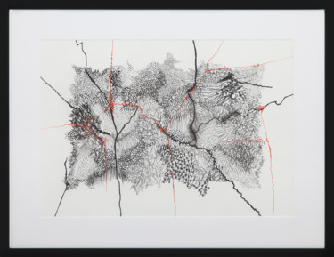 Tekening getiteld "abstraction-1-orang…" door Anne Lesca, Origineel Kunstwerk, Inkt