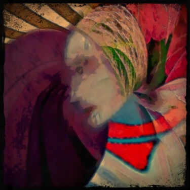 Digital Arts titled "La femme au foulard…" by Anne-Lise Castagno De Pauw, Original Artwork, Photo Montage