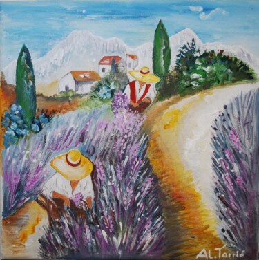 Peinture intitulée "Cueillette au pied…" par Anne-Lucie Tarrié, Œuvre d'art originale, Huile