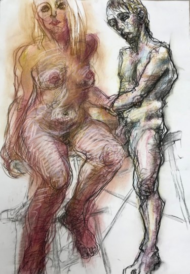 Drawing titled "Toutes les femmes n…" by Anne Malvy, Original Artwork, Pastel