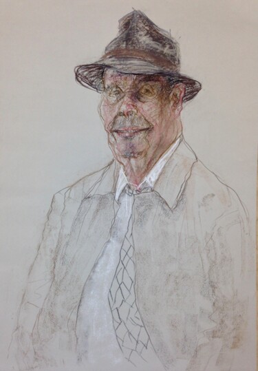 Drawing titled "Portrait d'un Acadé…" by Anne Malvy, Original Artwork, Pastel