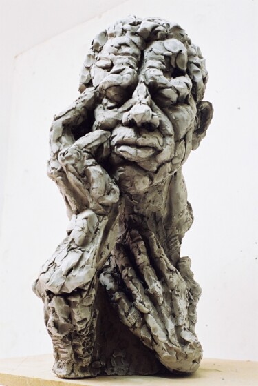 雕塑 标题为“Buste de Stephane a…” 由Anne Malvy, 原创艺术品, 兵马俑