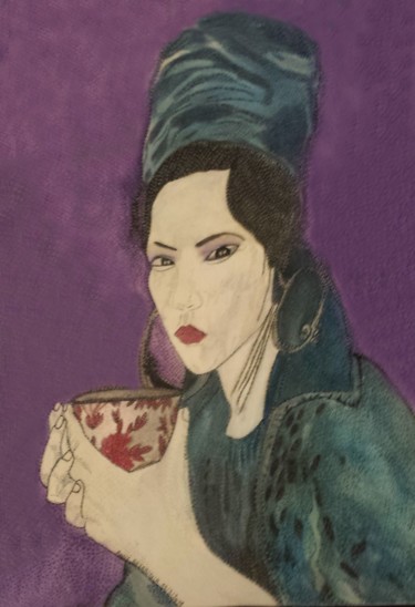 L' HEURE DU THE 30x40 cm ©2018 par ANNE BAZABIDILA