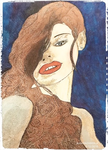 Painting titled "SEXY WOMAN" by Anne Bazabidila, Original Artwork, Ink