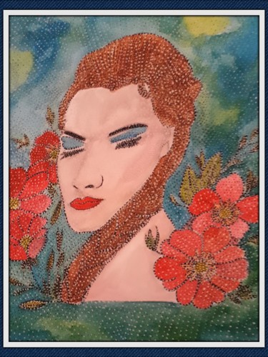 Malerei mit dem Titel "PRINCESS" von Anne Bazabidila, Original-Kunstwerk, Aquarell