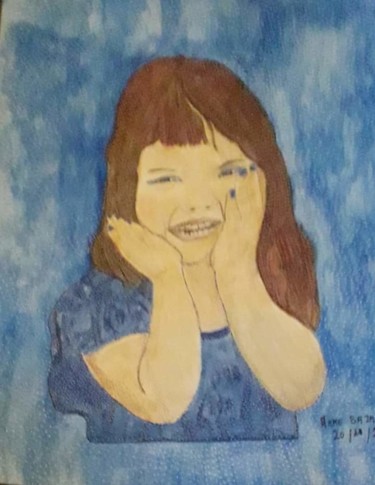 Painting titled "LA CHIPIE" by Anne Bazabidila, Original Artwork, Watercolor