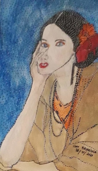 Картина под названием "CARMEN" - Anne Bazabidila, Подлинное произведение искусства, Акварель