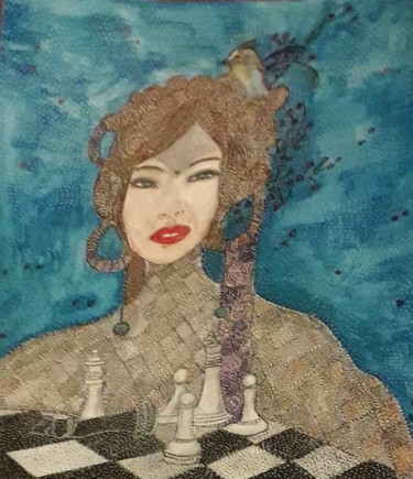 Pintura intitulada "ECHEC ET MAT" por Anne Bazabidila, Obras de arte originais, Aquarela