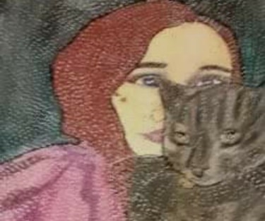Painting titled "CAT" by Anne Bazabidila, Original Artwork, Watercolor