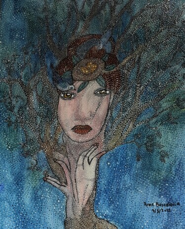 Painting titled "little by little th…" by Anne Bazabidila, Original Artwork, Watercolor