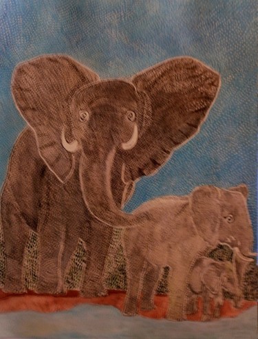 Painting titled "NO IN the POACHING…" by Anne Bazabidila, Original Artwork, Ink