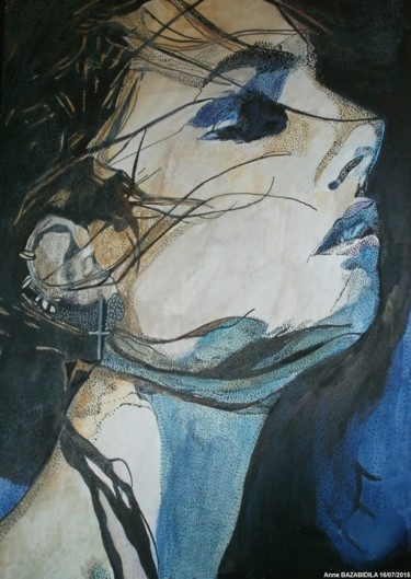 Malerei mit dem Titel "THE HAZY" von Anne Bazabidila, Original-Kunstwerk, Tinte