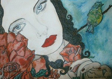 Painting titled "EL ROMÁNTICO" by Anne Bazabidila, Original Artwork, Watercolor