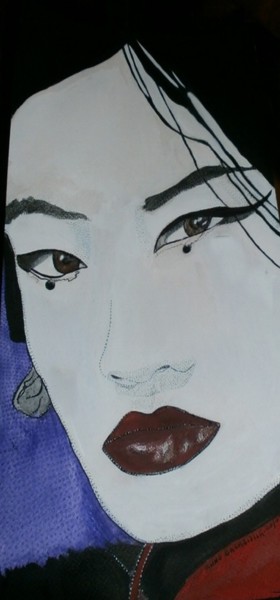 Painting titled "THE ASIAN MYSTERY" by Anne Bazabidila, Original Artwork, Ink