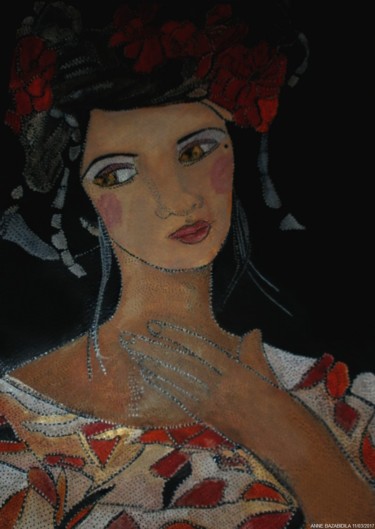 Peinture intitulée "POUPEE RUSSE" par Anne Bazabidila, Œuvre d'art originale, Encre