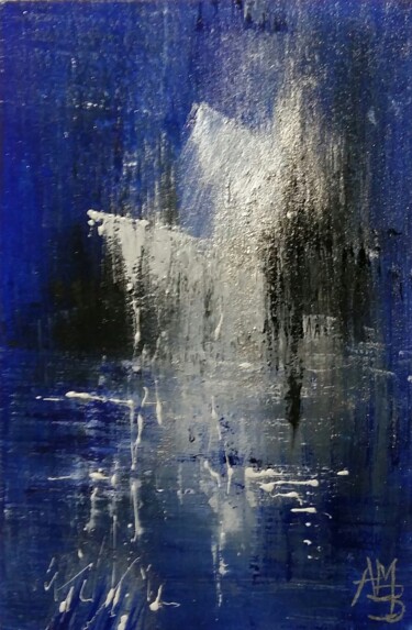 Peinture intitulée "Lumière lunaire" par Anne-Marie Breton, Œuvre d'art originale, Aquarelle