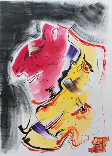 Painting titled "La résistance" by Anne-Marie Breton, Original Artwork, Watercolor