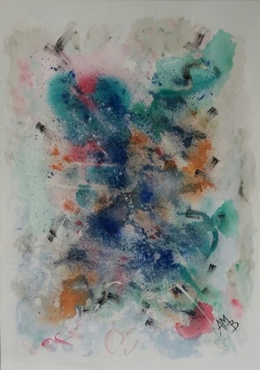 Peinture intitulée "Univers cristallins" par Anne-Marie Breton, Œuvre d'art originale, Aquarelle