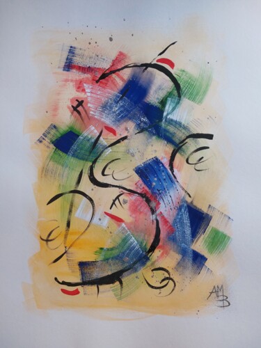 Painting titled "Vers libres" by Anne-Marie Breton, Original Artwork, Watercolor
