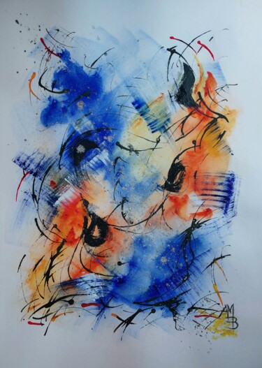 Painting titled "Profondeur et légèr…" by Anne-Marie Breton, Original Artwork, Watercolor