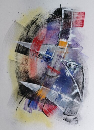 Peinture intitulée "Introspection" par Anne-Marie Breton, Œuvre d'art originale, Aquarelle