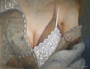 Картина под названием "Quand tombe le soir" - Anne-Marie Callamard, Подлинное произведение искусства, Пастель