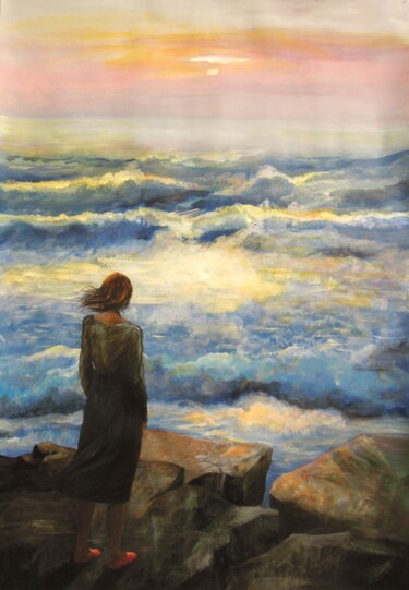 Painting titled "SOLITUDE" by Anne-Marie Callamard, Original Artwork, Acrylic