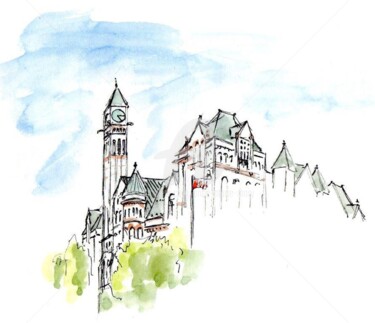 Drawing titled "Ottawa l'ancienne m…" by Anne-Marie Mary, Original Artwork