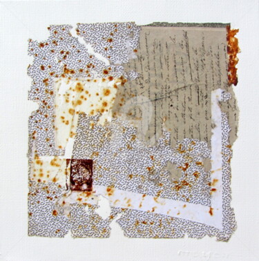 Painting titled "MT n°61" by Anne-Marie Mary, Original Artwork, Collages Mounted on Wood Stretcher frame
