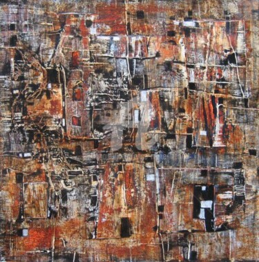 Картина под названием "favelas 2" - Anne-Marie Mary, Подлинное произведение искусства, Акрил Установлен на Деревянная панель