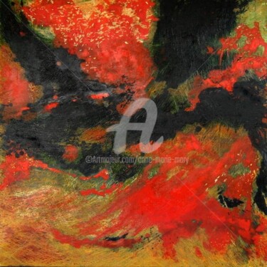 Painting titled "Passion" by Anne-Marie Mary, Original Artwork, Oil Mounted on Wood Stretcher frame