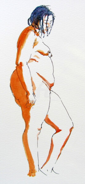 Drawing titled "croquis Désirée 15…" by Anne-Marie Mary, Original Artwork, Other
