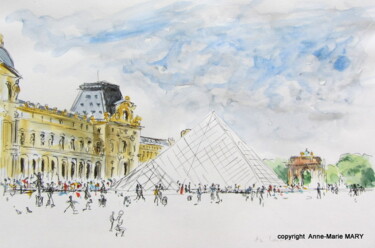 Dessin intitulée "au-louvre-16-juin-2…" par Anne-Marie Mary, Œuvre d'art originale, Autre