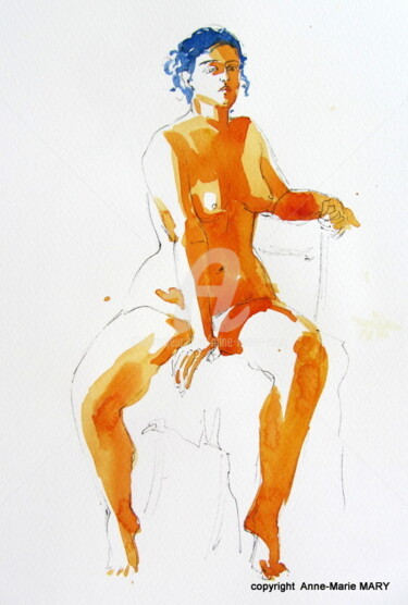 Drawing titled "Croquis Natalia 5 n…" by Anne-Marie Mary, Original Artwork, Marker