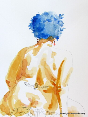 Peinture intitulée "croquis Désirée 4 f…" par Anne-Marie Mary, Œuvre d'art originale, Aquarelle