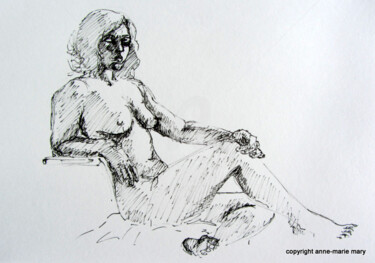 Drawing titled "croquis Natalia 8 a…" by Anne-Marie Mary, Original Artwork, Marker