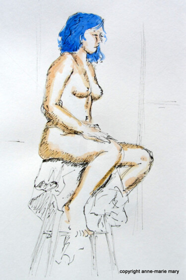 제목이 "croquis Natalia 8 a…"인 미술작품 Anne-Marie Mary로, 원작, 수채화