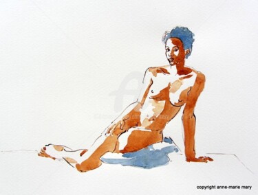 Drawing titled "croquis Loane 16 oc…" by Anne-Marie Mary, Original Artwork, Marker