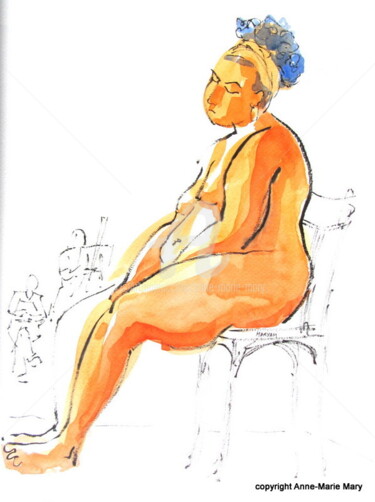 Drawing titled "croquis(2) 5 oct 20…" by Anne-Marie Mary, Original Artwork