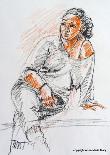 Drawing titled "Mélissa 2  28 oct 2…" by Anne-Marie Mary, Original Artwork