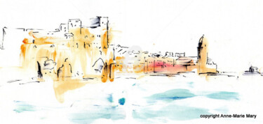 Drawing titled "Collioure (2)" by Anne-Marie Mary, Original Artwork